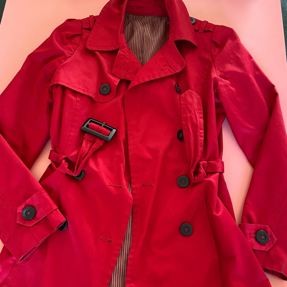 Red baby doll coat jacket